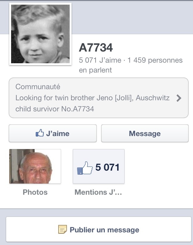 Un survivant d’Auschwitz espère retrouver son jumeau, A7734, grâce à Facebook