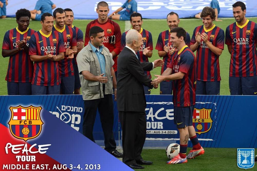 Le Président Shimon Peres et Barça