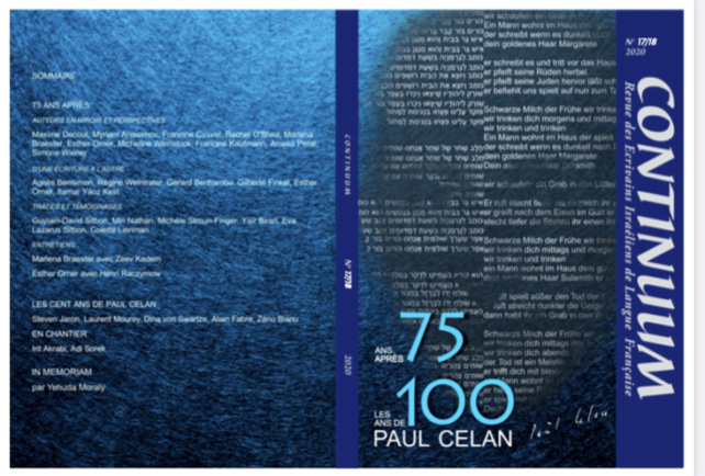 Continuum 17/18, 75 ans après, les 100 ans de Paul Celan