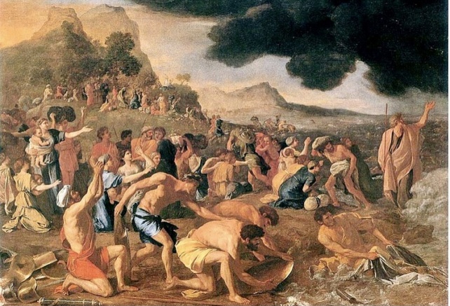 Cinq représentations du passage de la mer Rouge par les Hébreux